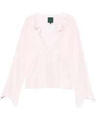 Jejia - Satin V-Neck Blouse - Lyst