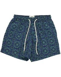 Peninsula - Geometric-Print Drawstring Swim Shorts - Lyst