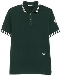 Moncler - Polo En Piqué De Coton À Finitions Rayées - Lyst