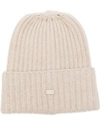 Agnona - Gerippte Beanie Mit Logo - Lyst