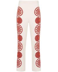 La DoubleJ - Pantaloni Crop Con Stampa Medallion - Lyst