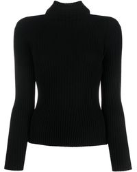 Semicouture - Scoop-back Ribbed-knit Jumper - Lyst
