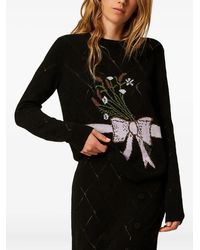Twinset - Diamond-Pattern Side-Split Skirt - Lyst
