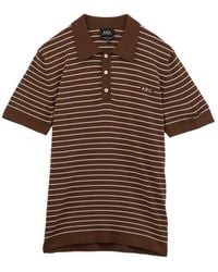 A.P.C. - Polo Con Logo Bordado - Lyst