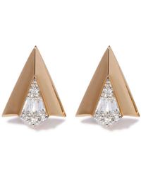 Annoushka - 18kt Yellow Gold Deco Arrow Diamond Stud Earrings - Lyst