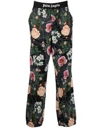Palm Angels - Floral-Print Logo-Waistband Trousers - Lyst