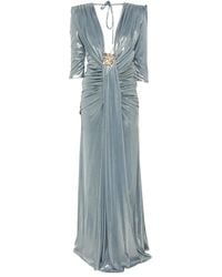 Babylon - V-Neck Ruched Maxi Dress - Lyst