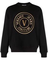 Versace - V-emblem Embroidered Sweatshirt - Lyst