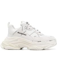 Balenciaga - Men's Triple S Logo-print Faux-leather And Mesh Low-top Trainers - Lyst