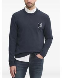 GANT - Logo-Appliqué Crew-Neck Sweater - Lyst