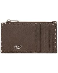 Fendi - Selleria Leather Card Holder - Lyst