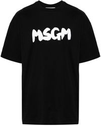 MSGM - Katoenen T-shirt Met Logoprint - Lyst