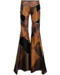 Roberto Cavalli - Patchwork Flared Leather Trousers - Lyst