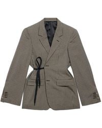 Balenciaga - Checked Tie Blazer - Lyst