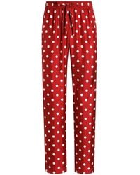 Dolce & Gabbana - Polka Dot-Print Vanity Silk Twill Trousers - Lyst