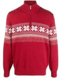Brunello Cucinelli - Fair Isle Zip-Neck Jumper - Lyst