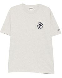 MC2 Saint Barth - Arnott Organic Cotton T-Shirt With Sb Legacy Monogram Embroidery - Lyst