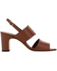 Manolo Blahnik - 70Mm Leather Heeled Sandals - Lyst