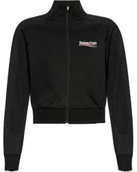 Balenciaga - Sweatshirt Mit Logo-Stickerei - Lyst