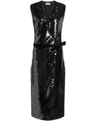 Alberta Ferretti - Sequin-Embellished Wrap Midi Dress - Lyst