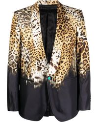 Roberto Cavalli - Leopard-print Silk Blazer - Lyst