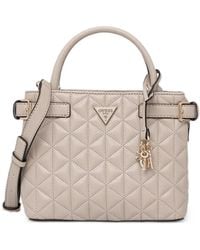 Guess - Quilted Satchel Bag - Lyst