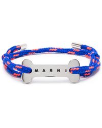 Marni - Bracelet en cordes à plaque logo - Lyst