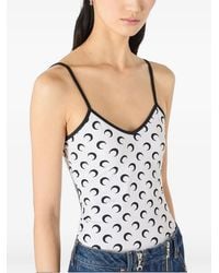 Marine Serre - Moon Jersey Top Met Print En Bandjes - Lyst