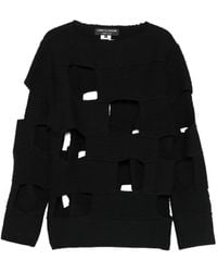 Comme des Garçons - Panelled Knitted Crew Neck Sweater - Lyst