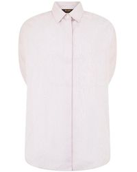 Moorer - Vertical-Stripe Short-Sleeve Shirt - Lyst