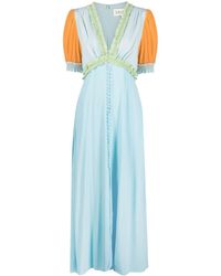 Saloni - Lea Colourblock Maxi Dress - Lyst