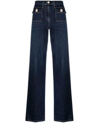 Elisabetta Franchi - Flap-pockets Wide-leg Jeans - Lyst