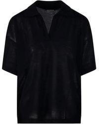 Roberto Collina - Collared V-Neck T-Shirt - Lyst