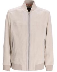 BOSS - スエード ボンバージャケット - Lyst