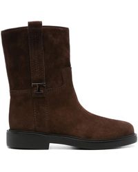 Tod's - T Timeless-Plaque Boots - Lyst