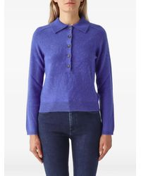 Max Mara - Cellula Button-Placket Polo Sweater - Lyst