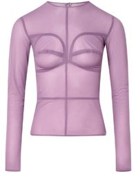 Pushbutton - Panelled-Design Long-Sleeves Blouse - Lyst