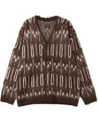 Needles - Patterned V-Neck Cardigan - Lyst