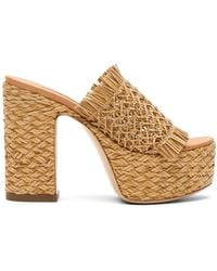 Casadei - Madagascar Woven Platform Sandals - Lyst