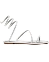 Rene Caovilla - Crystal-embellished Flat Sandals - Lyst