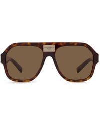 Dolce & Gabbana - Tortoiseshell Pilot-frame Sunglasses - Lyst