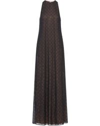 Gucci - Zijden Georgette Jurk Met Gg-Monogram - Lyst