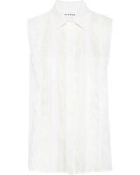 P.A.R.O.S.H. - Lace-panelling Sleveless Blouse - Lyst