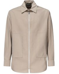 Giuliano Galiano - Zip-Front Patch-Pocket Shirt - Lyst