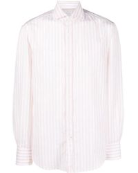 Brunello Cucinelli - Stripe-Print Long-Sleeve Shirt - Lyst