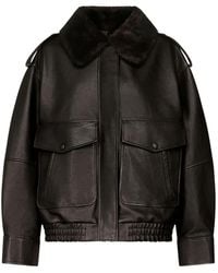 Loulou de Saison - Russo Shearling-Collar Leather Jacket - Lyst