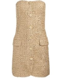 Alice + Olivia - Schulterfreies Madison Minikleid Mit Knopfleiste - Lyst