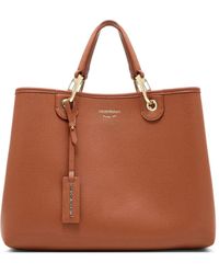Emporio Armani - Medium Top-Handle Leather Tote Bag - Lyst