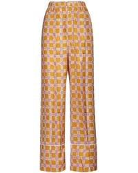 Marni - Check Fields Silk Pajama Trousers - Lyst