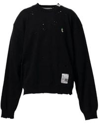Maison Mihara Yasuhiro - Distressed-Effect Knitted Sweatshirt - Lyst